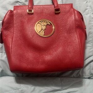 Versace Collection Coral Leather Tote Bag